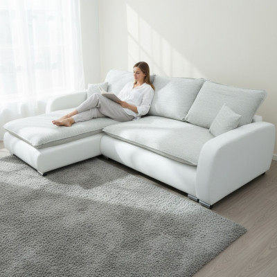 Design Narożnikowa kanapa Sofa Tkaniny Funkcja łóżka Sofa Podkładka Siedziba Narożnik Sofy Sofa rozkładana