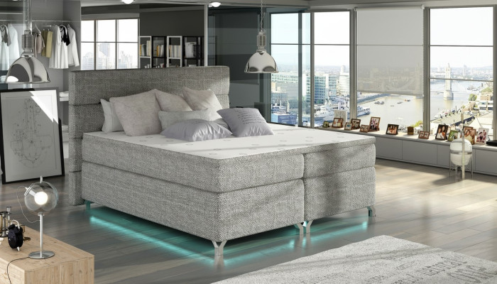 Skrzynia łóżkowa 180x200cm łóżko Hotel Skóra Kompletna Podstawa łóżka Topper