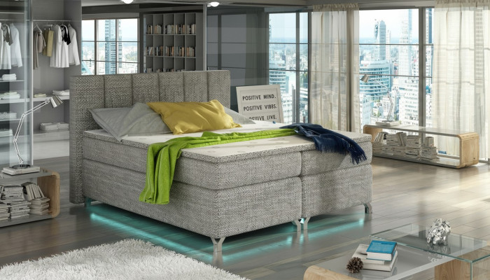Skrzynia łóżkowa 180x200cm Łóżko hotelowe Skóra Kompletna Podstawa łóżka Topper