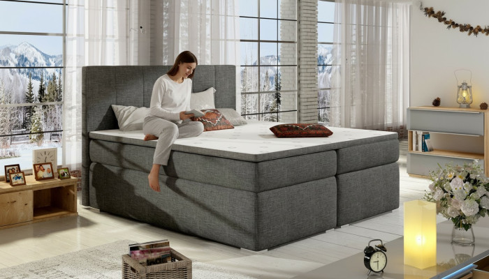 Łóżko skórzane Podkładka Łóżko box spring bed 180x200cm Podstawa łóżka materac