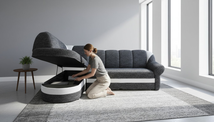 Funkcjonalna Kanapa Sofa Rozkładana Sofa Podkładka Salon Narożnikowa kanapa Textl Siedziba