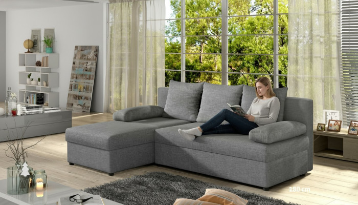 Nowoczesna Sofa Rozkładana Podkładka Siedziba Ustawić L Kształt Włókienniczy Materiał Sofy Skóra