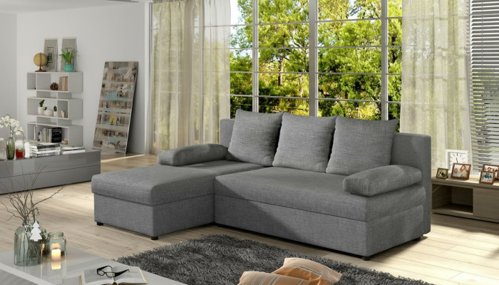 Nowoczesna Sofa Rozkładana Podkładka Siedziba Ustawić L Kształt Włókienniczy Materiał Sofy Skóra