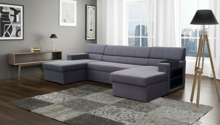 Design Narożnikowa kanapa Markos Kształt U funkcji łóżka Couch Tweeter Skóra Włókienniczy