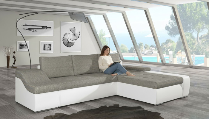 Nowoczesna kanapa narożnikowa Ontario Funkcja łóżka Living Room Couch Włókienniczy Sofy Sleep