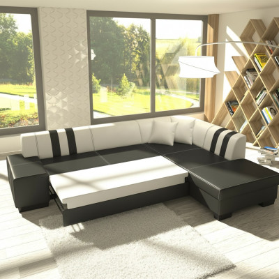 Klasyczny design Narożnikowa kanapa Porto II Funkcja łóżka Couch Włókienniczy Sofy Sofa do spania