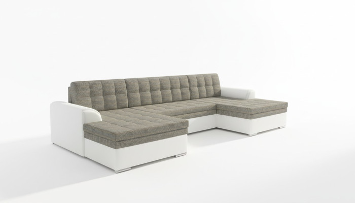 Nowoczesny design Narożnikowa kanapa Vento Funkcja łóżka Couch Skóra Podkładka Włókienniczy Sofy