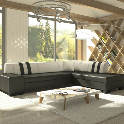 Design Narożnikowa kanapa Sofa rozkładana Funkcja łóżka Sofy Kanapa Skóra Włókienniczy Podkładka Nowość