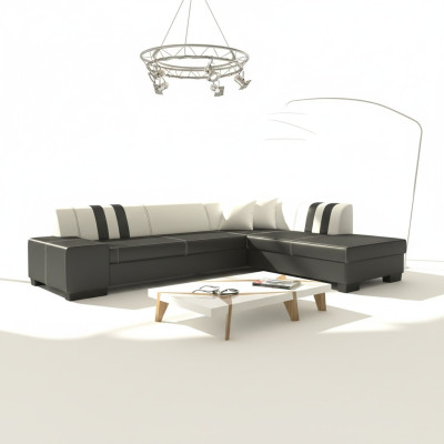Design Narożnikowa kanapa Sofa rozkładana Funkcja łóżka Sofy Kanapa Skóra Włókienniczy Podkładka Nowość