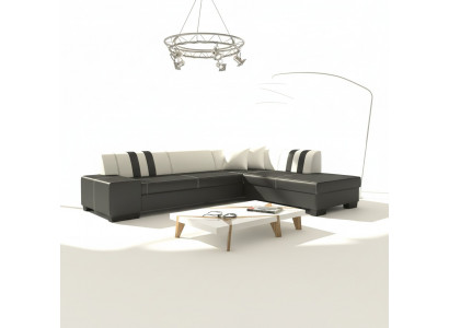 Design Narożnikowa kanapa Sofa rozkładana Funkcja łóżka Sofy Kanapa Skóra Włókienniczy Podkładka Nowość