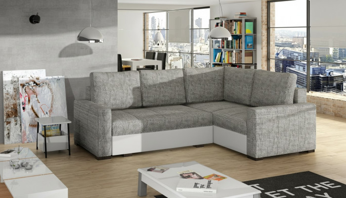 Design Narożnikowa kanapa rozkładana Funkcja łóżka Couch Skóra Podkładka Włókienniczy Sofy Nowy 1469