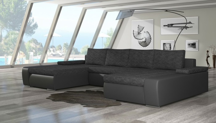 XXL Duża Sofa Rozkładana Relaks Salon Narożnikowa kanapa Ustawić Podkładkę Kanapa Zestaw narożny