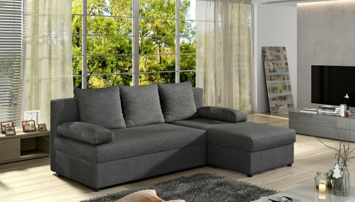 Nowoczesna rozkładana sofa Podkładka Narożnikowa kanapa Ustawić funkcję łóżka Włókienniczy Skóra