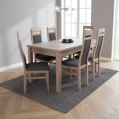 Stół obiadowy Ustaw Tabela + 6x Krzesła Krzesło jadalnia Ustaw Drewno