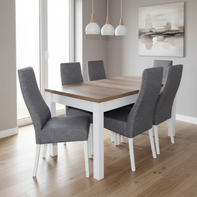 Design Tabela + 6 Krzesła jadalnia Ustaw Krzesło Zestaw stoły do ​​jadalni