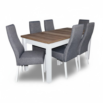 Design Tabela + 6 Krzesła jadalnia Ustaw Krzesło Zestaw stoły do ​​jadalni