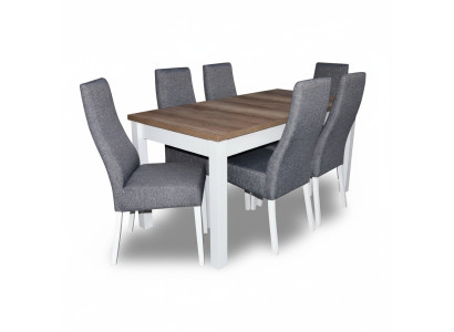 Design Tabela + 6 Krzesła jadalnia Ustaw Krzesło Zestaw stoły do ​​jadalni