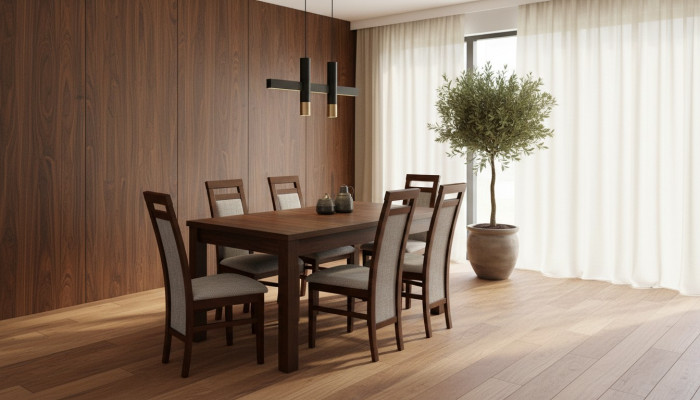 Tabela + 6 Krzesła Design jadalnia Ustaw Krzesło Zestaw zestawów stołowych do jadalni