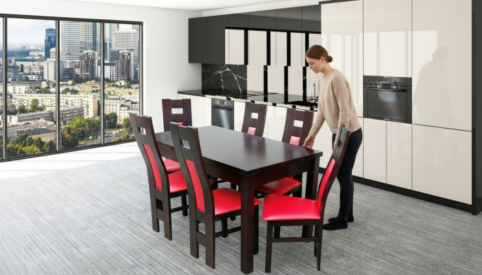 Design jadalnia Ustaw Krzesło Zestaw Tabela + 6 Krzesła zestawów jadalnianych stoły