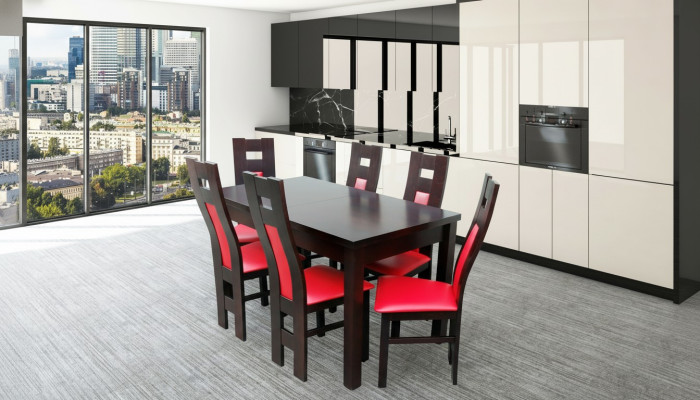 Design jadalnia Ustaw Krzesło Zestaw Tabela + 6 Krzesła zestawów jadalnianych stoły