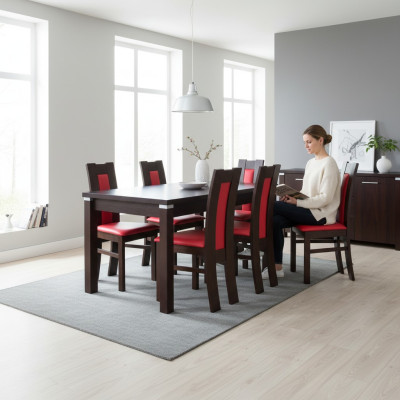 Nowoczesny zestaw do jadalni Tabela Krzesło stoły + 6 designerskich zestawów do jadalni Krzesła