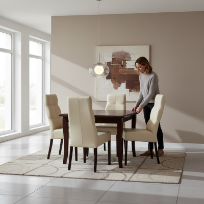Tabela + 4 Krzesła Zestaw Obcios Kompletny Salon jadalnia