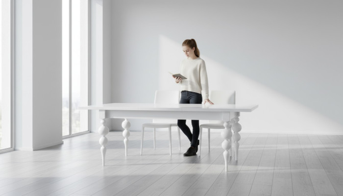 Designerski Stół obiadowy Design Tabela Drewno jadalnia wystrój salonu klasyczny