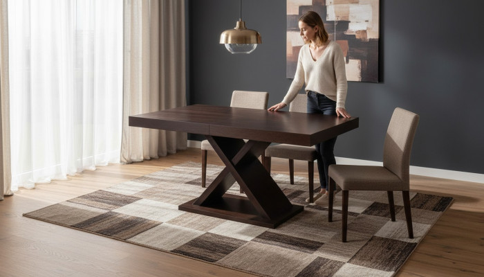 Możliwość przedłużenia Design stół drewniany Tabela jadalnia salon Drewno wystrój stoły Solidny