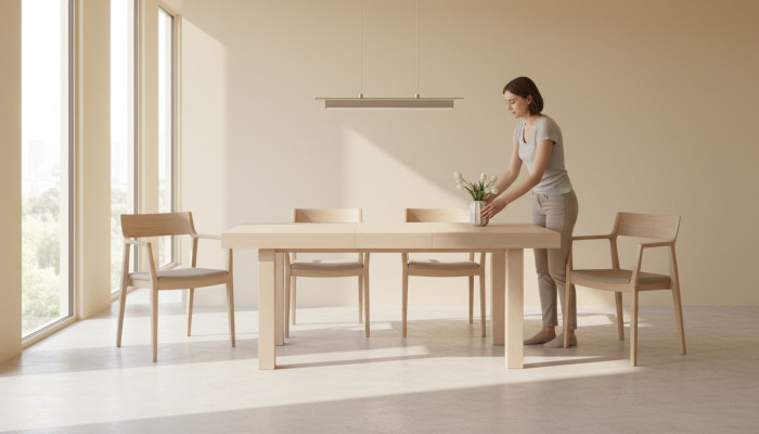 Możliwość przedłużenia Design Stół Drewniany Wystrój Tabela Jadalnia Salon Drewno stoły Solidny