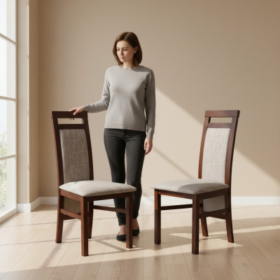 Luxury Design Podkładka Krzesło Krzesła Siedziba Lehn Solidne drewno jadalnia Drewno K75 NOWOŚĆ