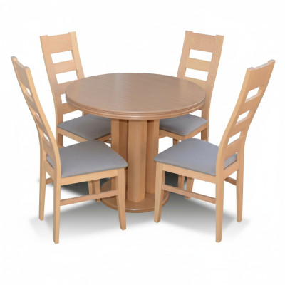 Klasyczny Okrągły Okrągły Tabela Drewno Design jadalnia stoły 4 Krzesła