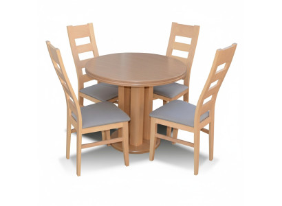 Klasyczny Okrągły Okrągły Tabela Drewno Design jadalnia stoły 4 Krzesła