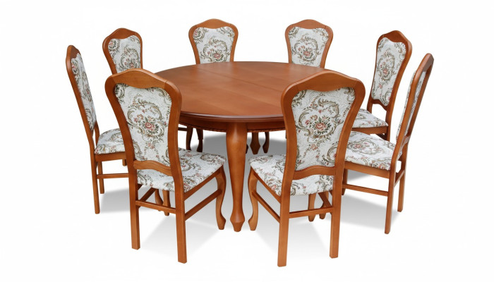 Klasyczny Okrągły Okrągły Tabela Drewno Design jadalnia stoły + 8 Krzesła