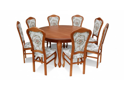 Klasyczny Okrągły Okrągły Tabela Drewno Design jadalnia stoły + 8 Krzesła
