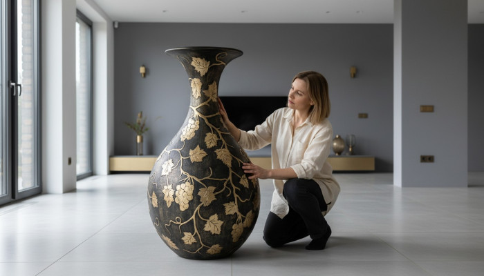 Wazon XXL Dekoracja Stołowa Wazony Deco Styl Antyk Rzeźba Figura Kielich Rzym 92cm
