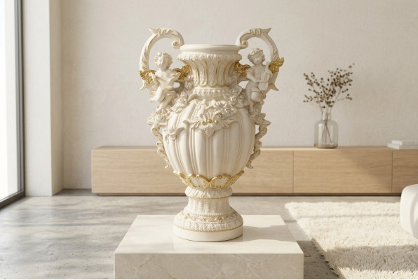 Wazon XXL Dekoracja Stołowa Wazony Deco Styl Antyk Rzeźba Figura Kielich Rzym 71cm