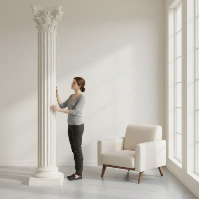 Design Kolumna Kolumna Antyczna dekoracyjna kolumna Kwiat Kolumna Stojak Cokół Nowy 224cm