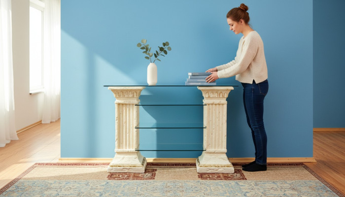 Design Galota Półka Szkło Witryny Kolumnowe Półki TV Szafa Salon 1872 Nowość