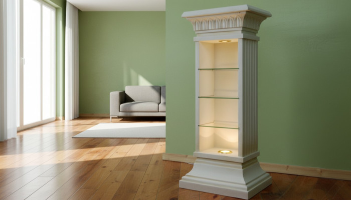 Design Galota Półka Szkło Witryny Kolumnowe Półki CD Szafa Lampa 6894 Nowość