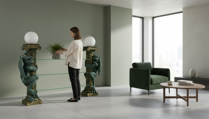 Design Galota Półka Szkło Kolumny Witryny Półki Figury Dekoracyjne Szafa Lampa1835
