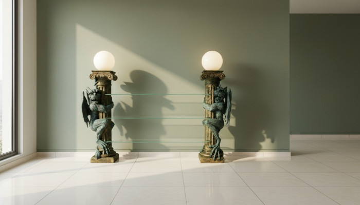 Design Galota Półka Szkło Kolumny Witryny Półki Figury Dekoracyjne Szafa Lampa1835