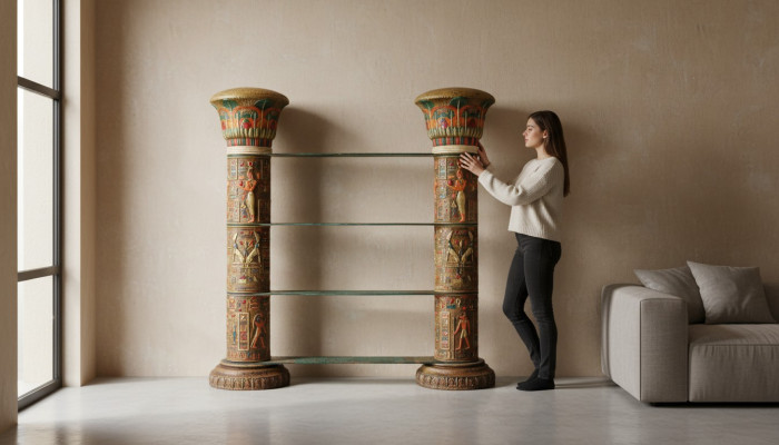 Półka Szkło Gablota Półki Egipskie Witryny Kolumny XXL Kolumna 180cm Egipt Nowość
