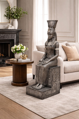 XXL Projektantka Rysunek Bogini Izydy Statua Rzeźba Dekoracja Figurki Posągi 123cm