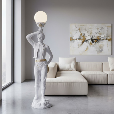 Naturalnej wielkości hinduski stojak Lampa Rzeźba Lampa podłogowa Lampa Dekoracja Rysunek 160 cm