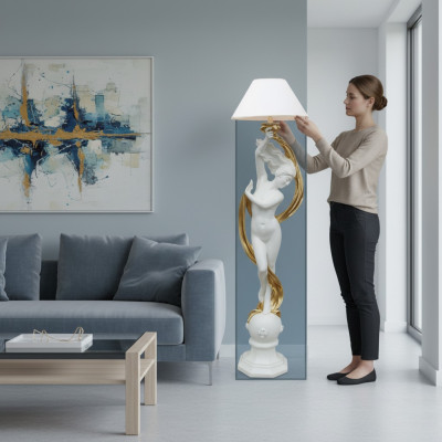 Stojak na lampę podłogową Lampa Lampa Lampy Lights Design Rysunek Rzeźba 200cm Nowość