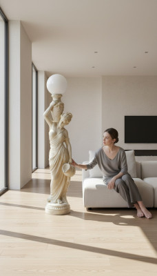 Antyczna figura life size z Oświetlenie lampa podłogowa Lampa Lampa podłogowa