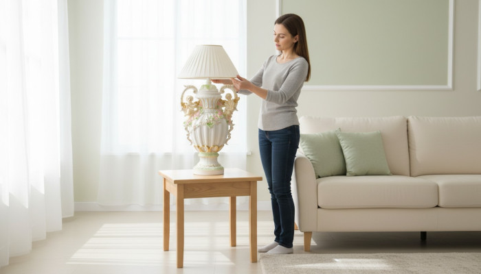 XXL 100cm Tabela Lampa Lampa Stolik nocny Lampy Leuchten Stojak na Lampę Podłogową Nowość