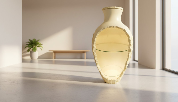 Design Vase Bar prezentuje lekką Galota ze szklanymi wstawkami Galota Vase Bar