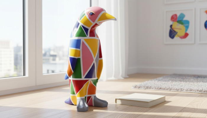 Projekt luksusowej rzeźby figurowej Praca fizyczna XXL 67cm figurki zwierząt pingwinów