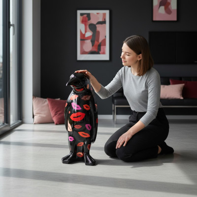 Projekt Luksusowa rzeźba figurowa Praca fizyczna Pingwin Rzeźby zwierząt Figurki XXL 67cm
